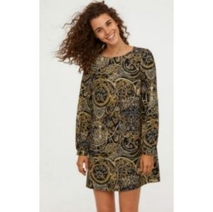 H&M Mini Dress Gold and Black Night Size 12